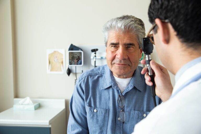 Man getting an eye exam